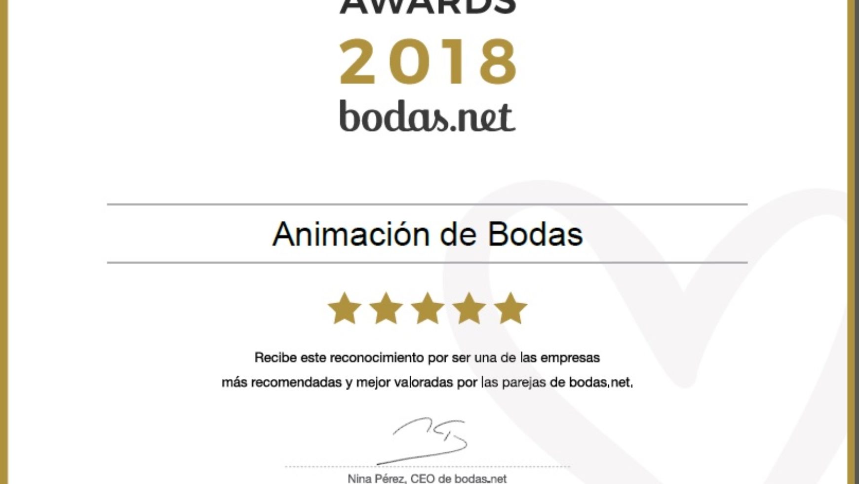 Wedding awards 2018 Bodas.net; ¡¡ www.animacionloca.com campeones un año más!!